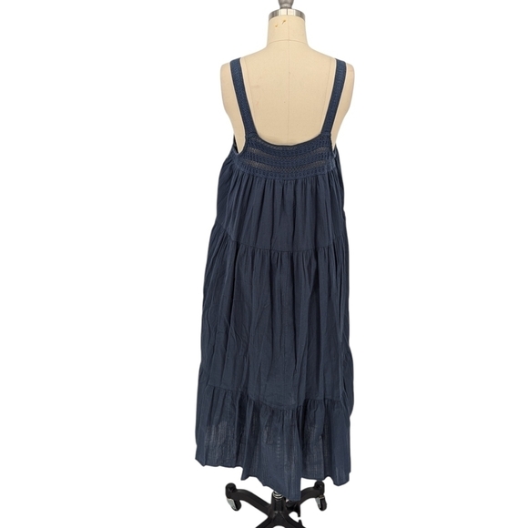 Universal Thread Crochet Tank Midi Dress Blue 0 bohemian cottagecore beach - Picture 2 of 7